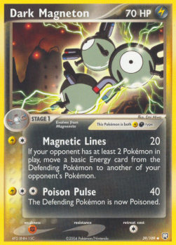 Dark Magneton Pokemon card from EX Team Rocket Returns