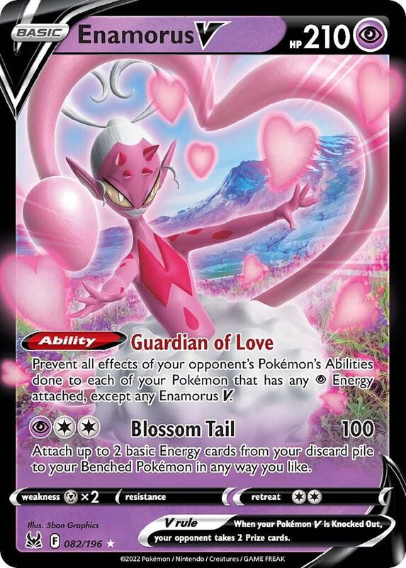 Enamorus V Pokemon card from SWSH11: Lost Origin