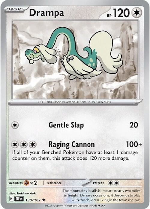 Drampa Pokemon card from SV05: Temporal Forces
