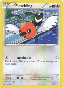 Fletchling Pokemon card from XY Trainer Kit: Pikachu Libre & Suicune