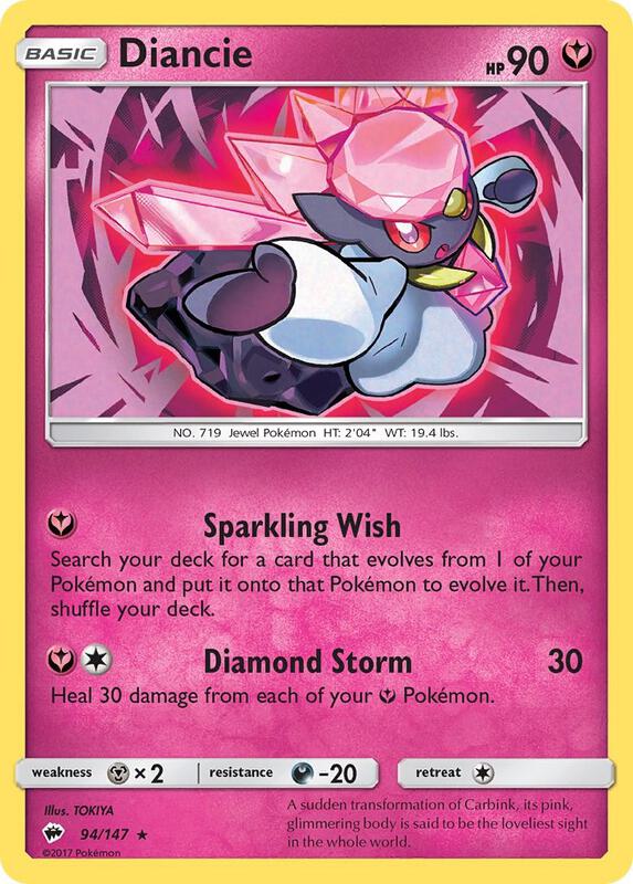 Diancie Pokemon card from SM - Burning Shadows