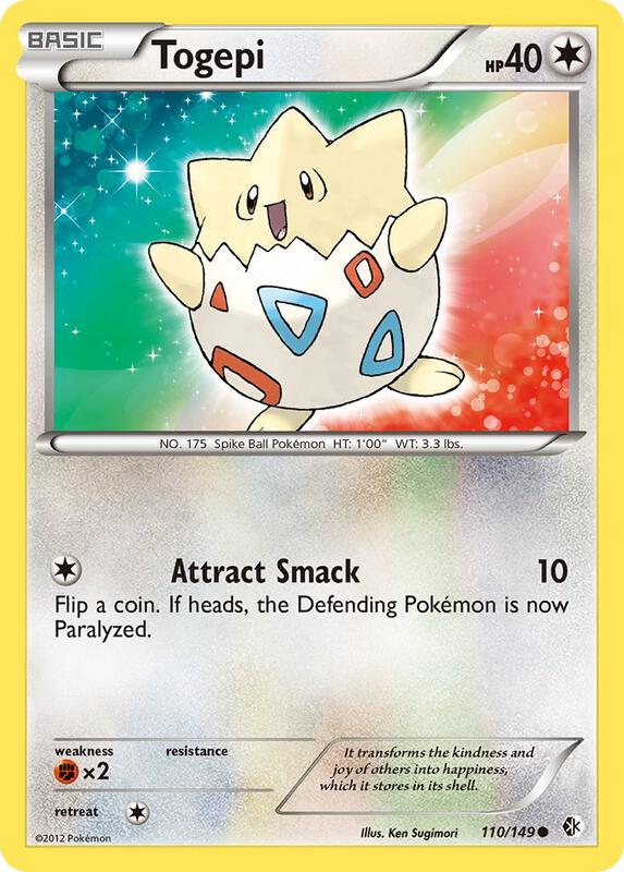 Togepi Pokemon card from Boundaries Crossed