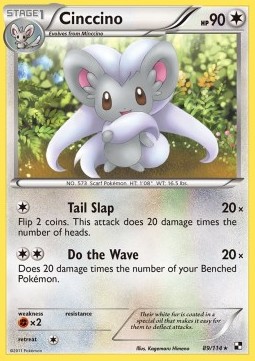 Cinccino Pokemon card from Black White