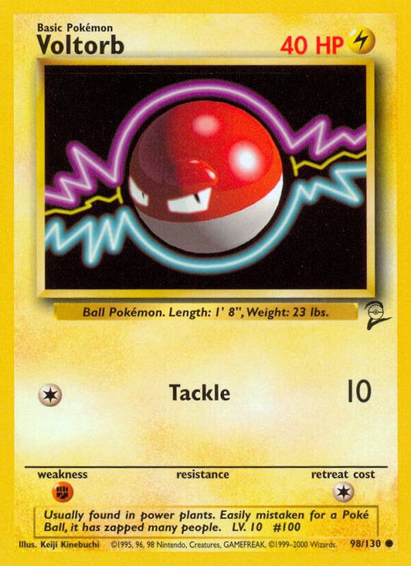 Voltorb Pokemon card from Base Set 2