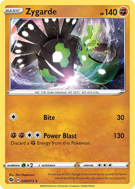 Zygarde Pokemon card from Champion's Path