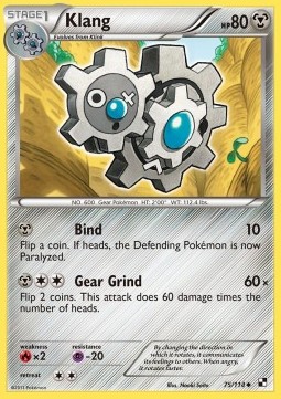 Klang Pokemon card from Black White