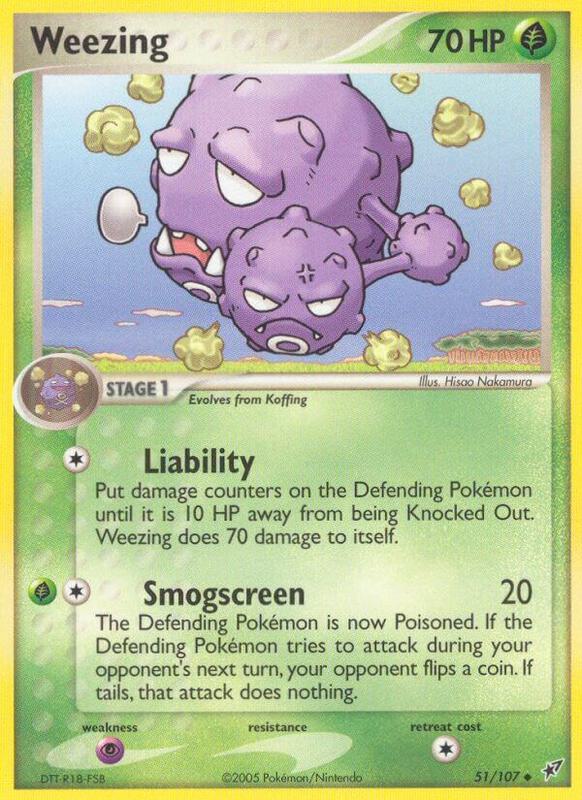 Weezing Pokemon card from Deoxys