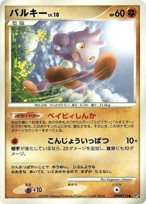 Tyrogue (Japanese) Pokemon card from DP5: Temple of Anger