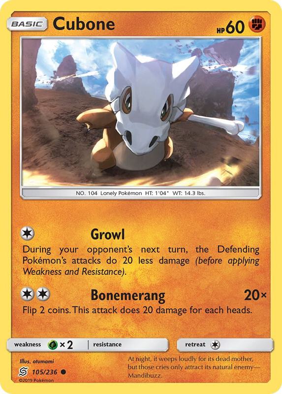 Cubone Pokemon card from SM - Unified Minds