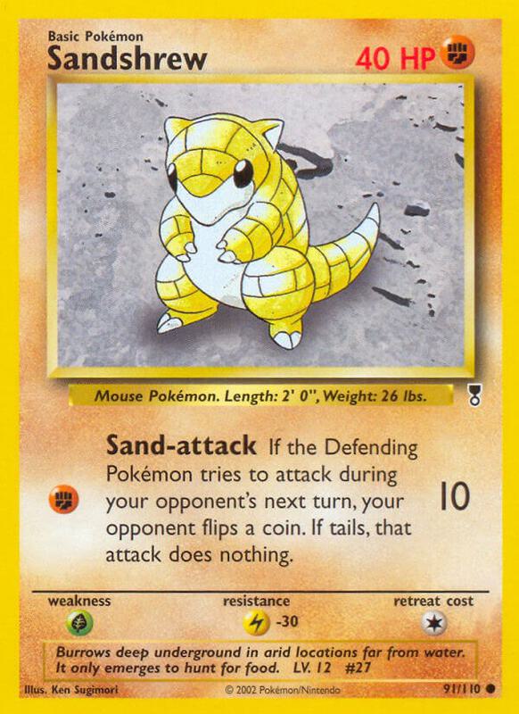 Sandshrew Pokemon card from Legendary Collection