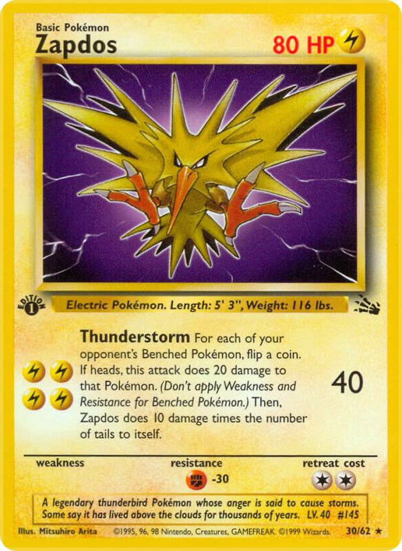 Zapdos (30) Pokemon card from Fossil