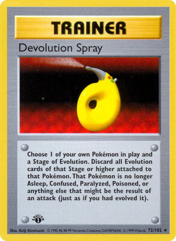 Devolution Spray Pokemon card from Base Set (Shadowless)
