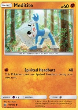 Meditite Pokemon card from Unified Minds