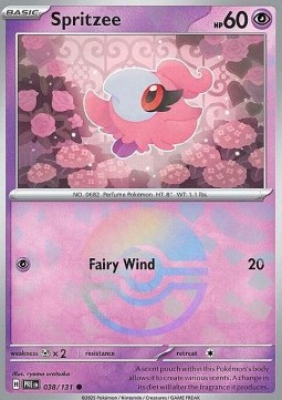Spritzee Pokemon card from Prismatic Evolutions Additionals