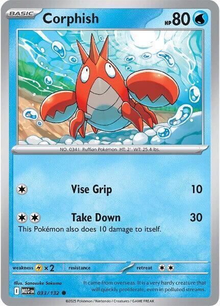 Corphish Pokemon card from ME01: Mega Evolution