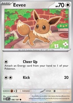 Eevee Pokemon card from Obsidian Flames