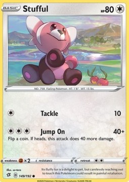 Stufful Pokemon card from Rebel Clash