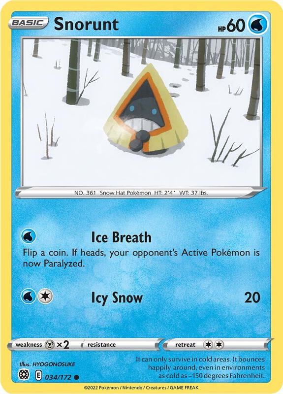 Snorunt Pokemon card from SWSH09: Brilliant Stars