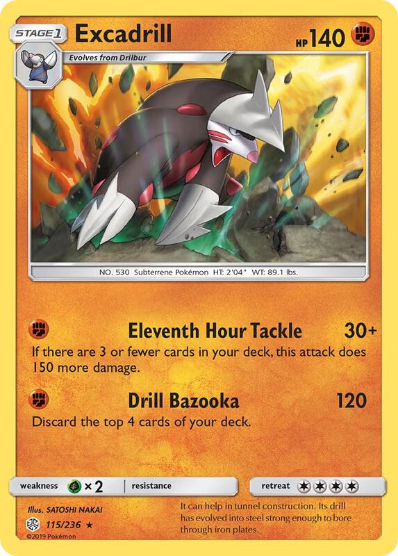 Excadrill Pokemon card from SM - Cosmic Eclipse