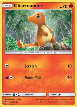 Charmander Pokemon card from Burning Shadows