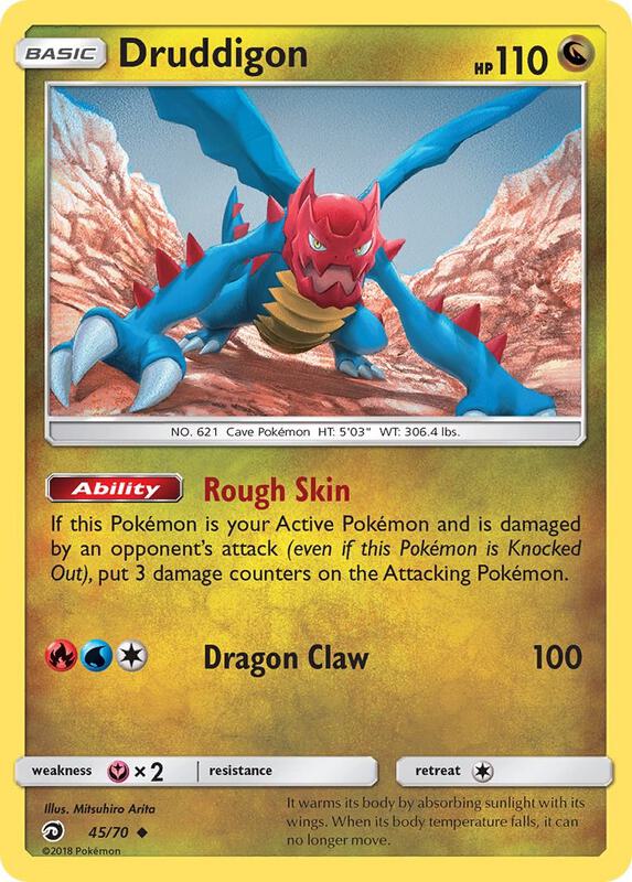 Druddigon Pokemon card from Dragon Majesty
