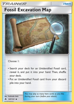 Fossil Excavation Map Pokemon card from Forbidden Light