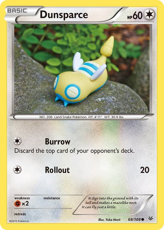 Dunsparce Pokemon card from XY - Roaring Skies