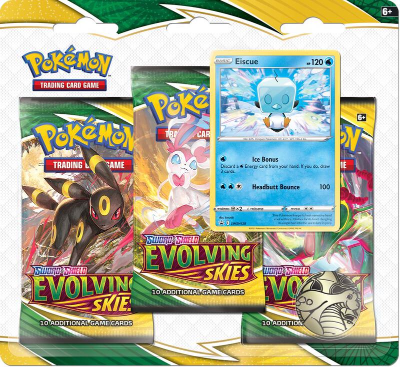 Evolving Skies 3 Pack Blister [Eiscue] Pokemon card from SWSH07: Evolving