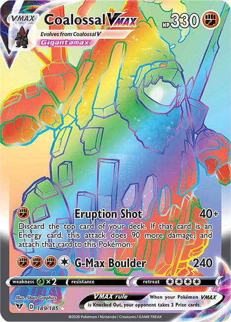 Coalossal VMAX (Secret) Pokemon card from SWSH04: Vivid