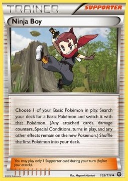 Ninja Boy Pokemon card from Steam Siege