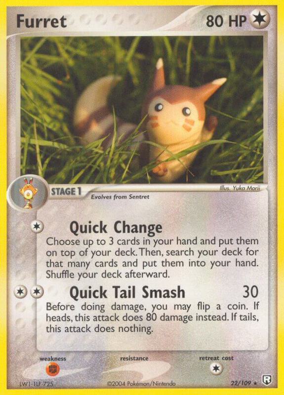 Furret Pokemon card from Team Rocket Returns