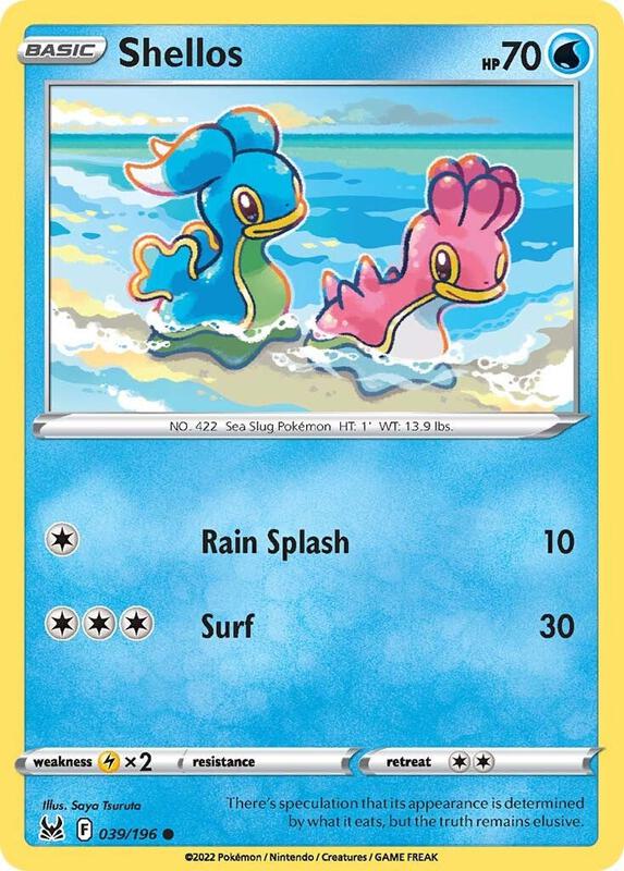 Shellos Pokemon card from SWSH11: Lost Origin