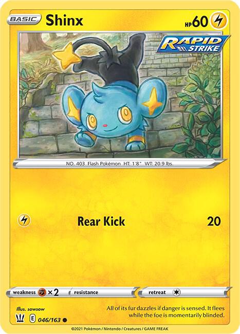 Shinx Pokemon card from SWSH05: Battle Styles