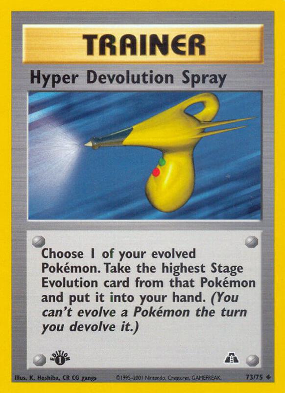 Hyper Devolution Spray Pokemon card from Neo Discovery