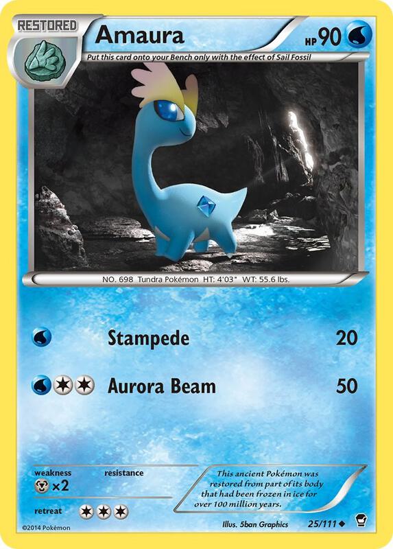 Amaura Pokemon card from XY - Furious Fists