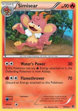 Simisear Pokemon card from Emerging Powers