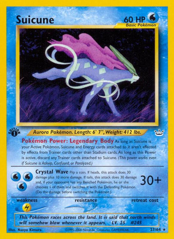 Suicune (27) Pokemon card from Neo Revelation