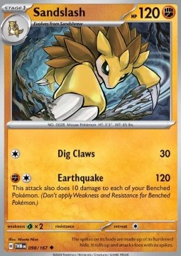 Sandslash Pokemon card from Twilight Masquerade