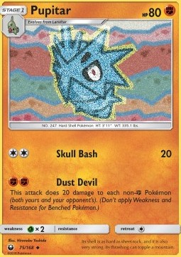 Pupitar Pokemon card from Celestial Storm