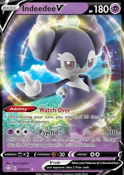 Indeedee V Pokemon card from Shining Fates
