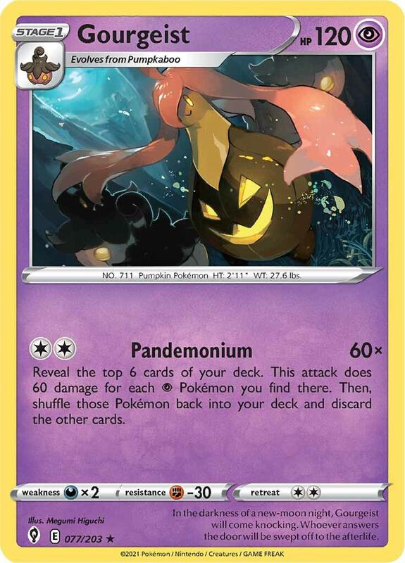 Gourgeist Pokemon card from SWSH07: Evolving Skies