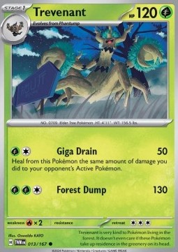 Trevenant Pokemon card from Twilight Masquerade