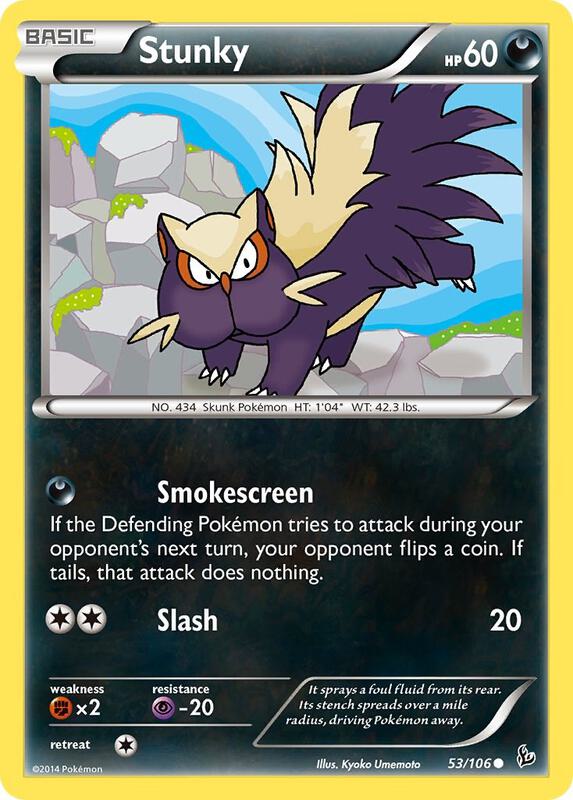 Stunky (53) Pokemon card from XY - Flashfire