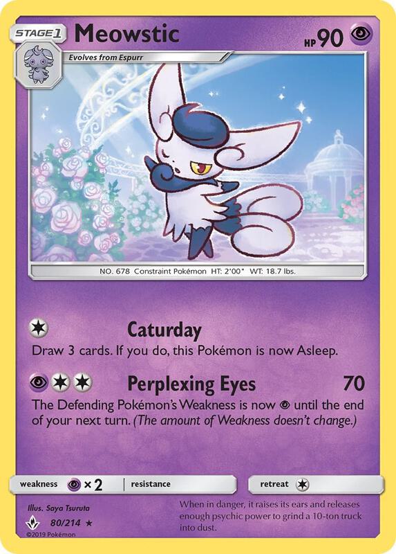 Meowstic Pokemon card from SM - Unbroken Bonds