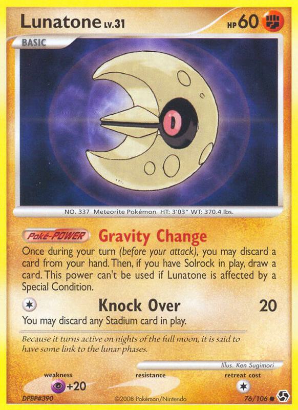 Lunatone Pokemon card from Great Encounters