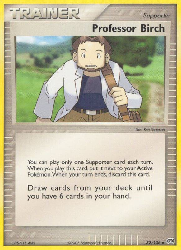 Professor Birch Pokemon card from Emerald
