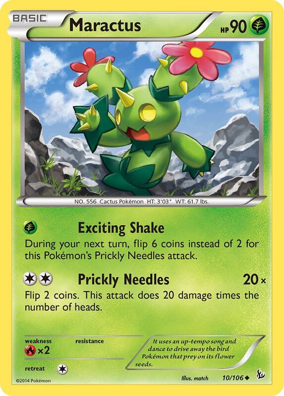 Maractus Pokemon card from XY - Flashfire