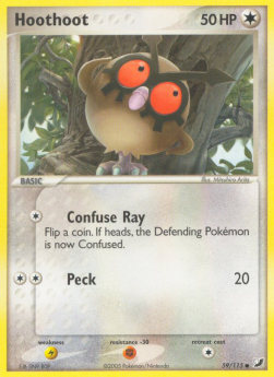 Hoothoot Pokemon card from EX Unseen Forces