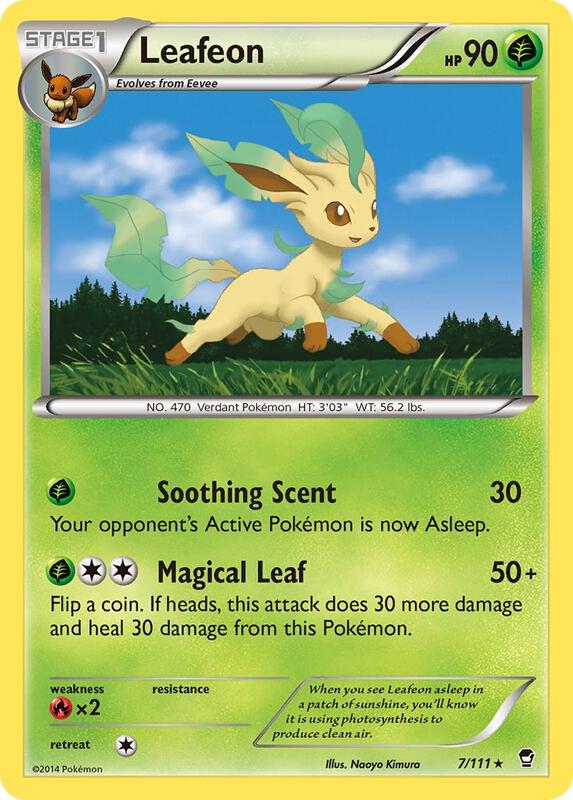 Leafeon Pokemon card from XY - Furious Fists