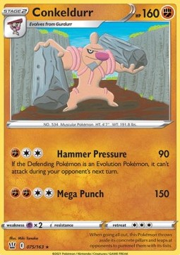 Conkeldurr Pokemon card from Battle Styles